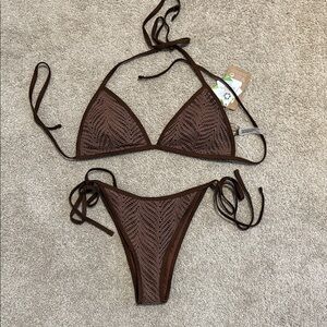 Brown Crochet Bikini Set— Brand New never worn!